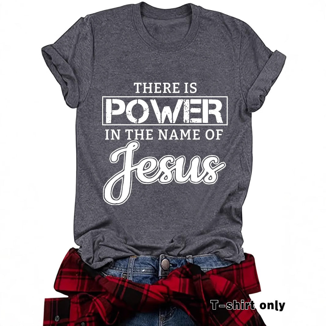 THE IS POWER Letter Short Sleeve