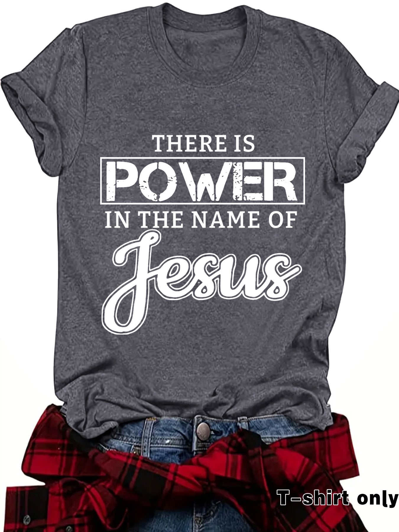 THE IS POWER Letter Short Sleeve